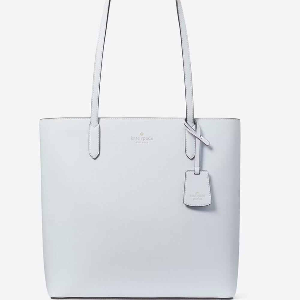 Kate Spade Brynn Saffiano Large Tote Bag Bow Dangle Pale Sapphire NWT $359
